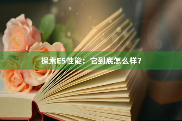 探索E5性能：它到底怎么样？